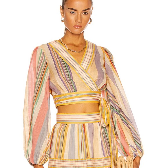 Zimmermann Tops - Zimmermann Mae wrap crop blouse